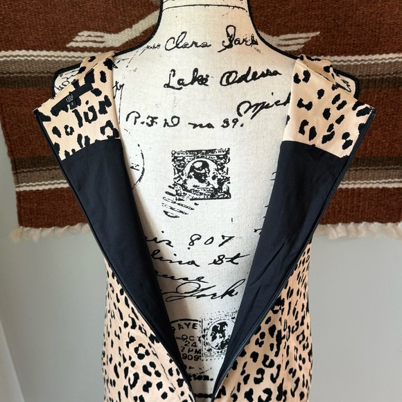 Tibi Cheetah Sateen Cotton Shift Dress in Sand Multi - Picture 8 of 12